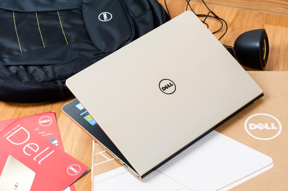 Dell laptop with backpack