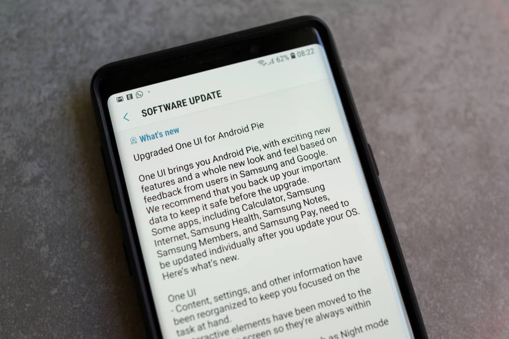 Android Pie software update